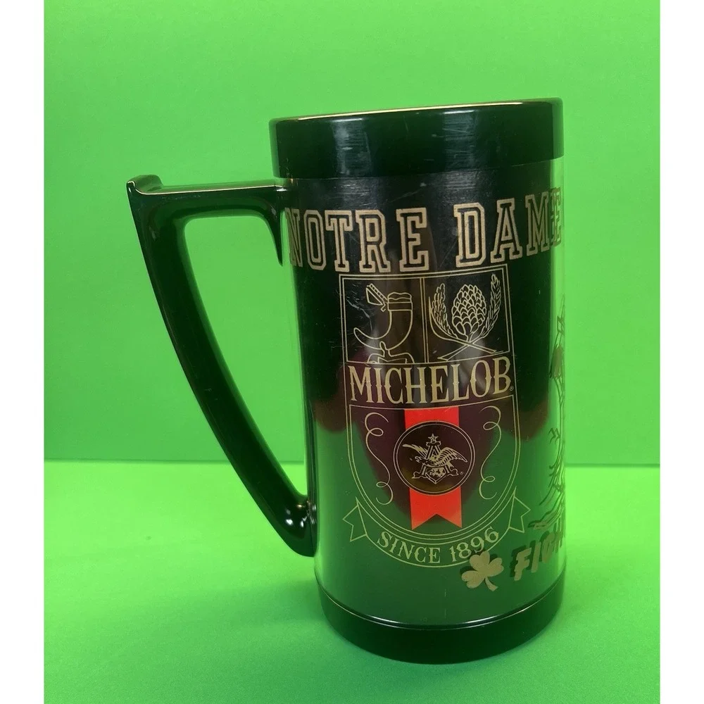 Vtg Michelob Plastic Beer Mug, Thermo-Serv, Notre Dame, Man Cave, Fighting Irish